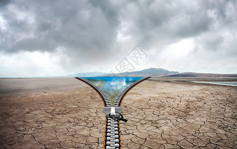 世界干旱日沙漠拉链池塘设计图片