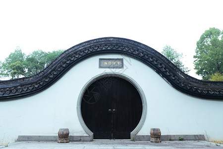 大门公园杭州植物园建筑大门背景