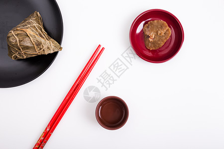 端午节食用粽子桌面简单背景图片