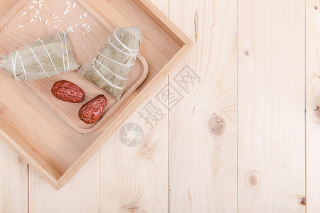 清新文艺端午节食材粽子桌面高清图片