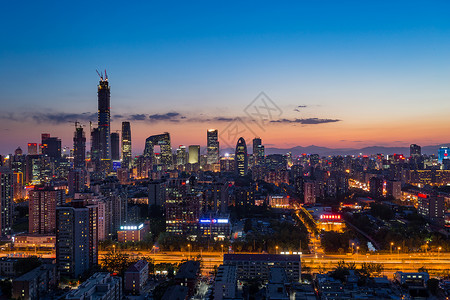 北京四环北京城市风光国贸CBD夜景背景