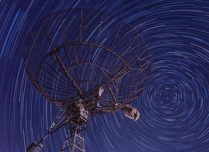 长筒望远镜北京天文台夜空星轨背景