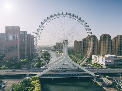 眼妆设计素材天津之眼摩天轮背景