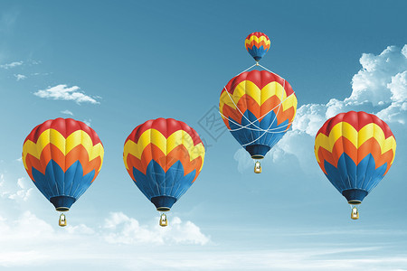 热气球远行牵引杆高清图片