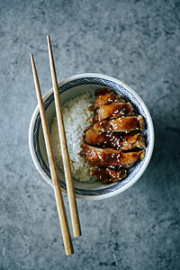 照烧鸡腿饭鸡肉芝麻鸡高清图片