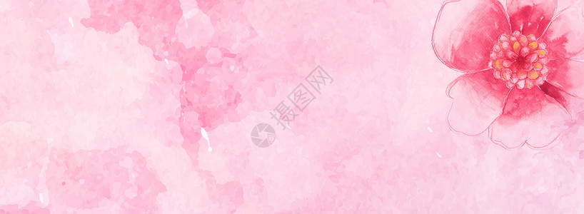 粉红色可爱女生粉红色桃花banner背景设计图片