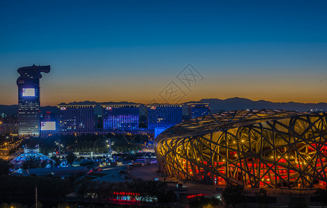 北京奥体奥体夜景背景