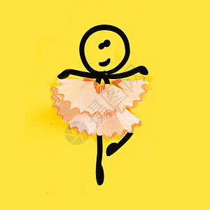 创意花裙子创意铅笔屑小人跳舞设计图片