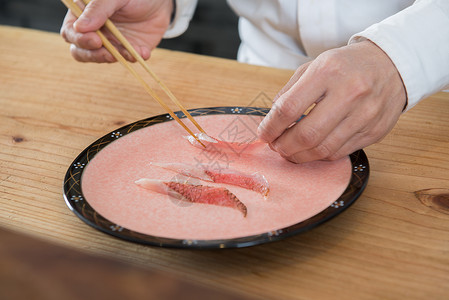 手绘日本鱼日本生鱼片料理背景