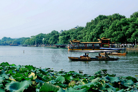 杭州西湖西湖游船高清图片