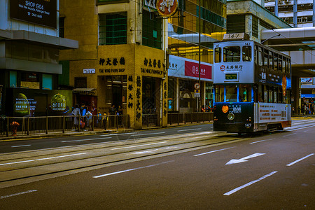 怀旧车素材香港中环背景