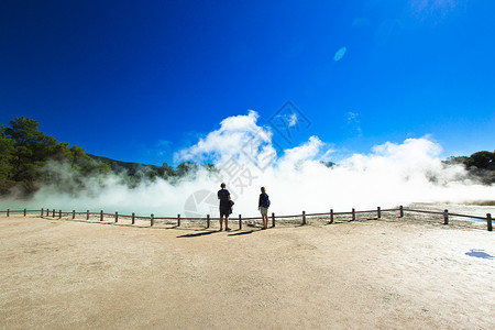 结伴游新西兰火山公园背景