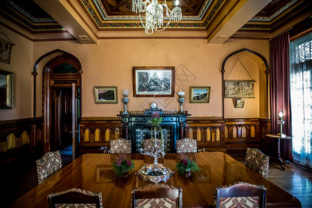新西兰古堡拉纳克城堡餐厅背景图片