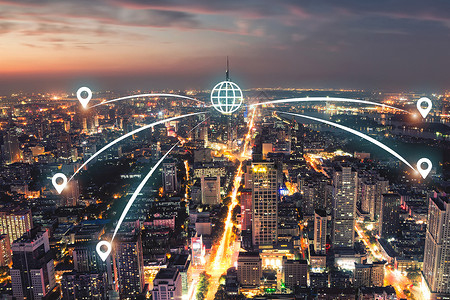 荷塘夜色配图城市科技互联网图片设计图片