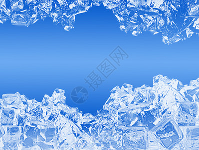 蓝色冰块堆夏日创意冰块背景