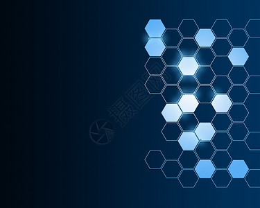 蓝色几何蜂窝科技蜂窝背景设计图片