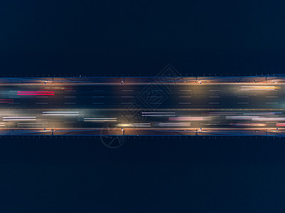 上海夜景桥梁车流虚化背景图片