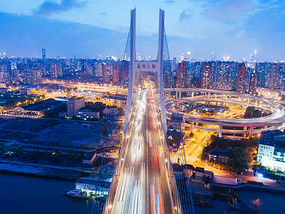 上海南浦大桥灯光图片