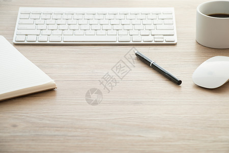 空白的办公室商务办公桌文具创意组合桌面背景