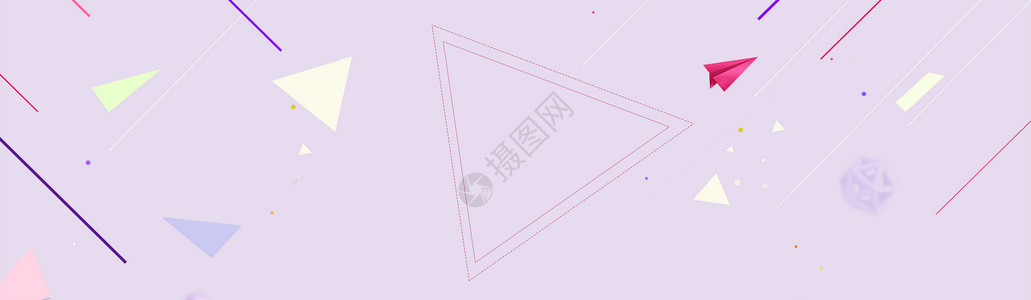 淡紫色菊苣扁平化 banner背景设计图片