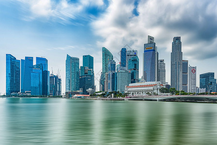 新加坡滨海湾城市高楼风光高清图片