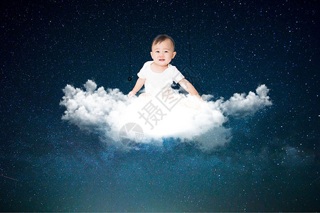 梦幻云朵气泡框舒适的睡眠设计图片