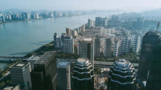 杭州全景图城市航拍全景图背景