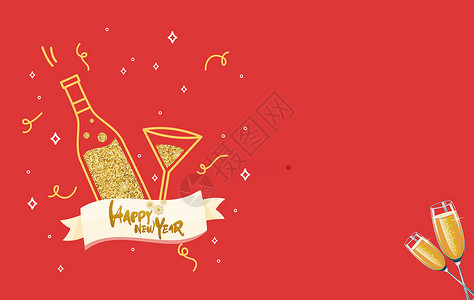 扁平化春节新年背景图设计图片