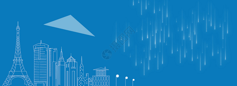 蓝色商务城市科技背景图片
