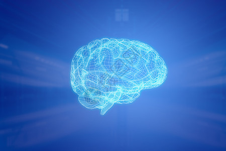 蓝色科技大脑高清图片