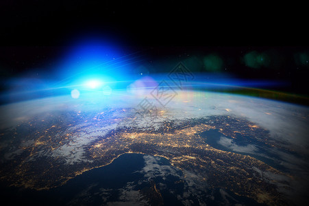 陆地上空的地平线宇宙科技设计图片