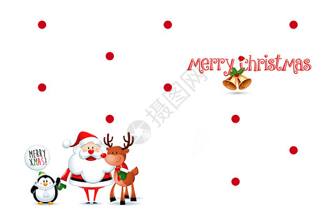 麋鹿插图圣诞节背景设计图片