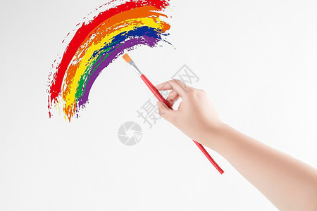儿童雨伞彩虹设计图片