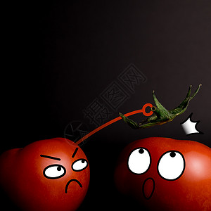 搞怪卡通表情包番茄创意摄影背景