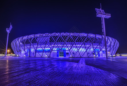 光谷网球中心武汉体育馆夜景背景