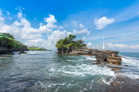 印尼海神庙景区巴厘岛海滨风光背景