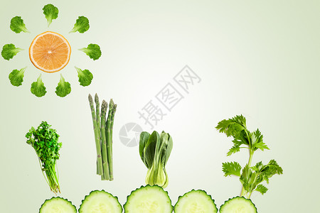 绿色剪纸风新鲜果蔬配送海报创意蔬菜设计图片
