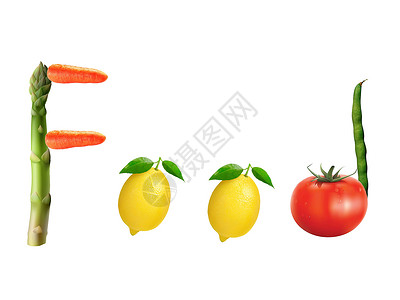 创意蔬菜字母高清图片