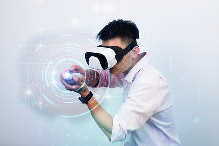 粉色衬衣虚拟现实科技VR设计图片