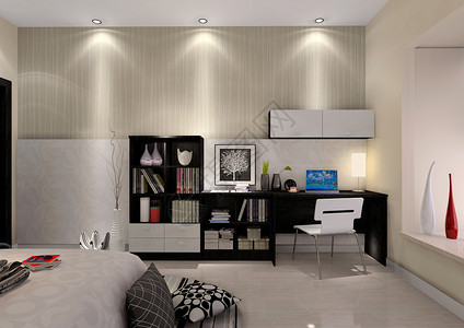 现代风格卧室效果图背景图片