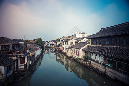 江浙沪包邮同里清晨背景