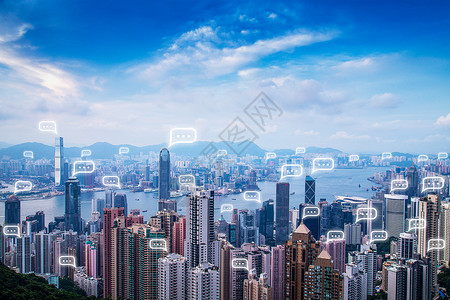 网络对话的香港背景图片