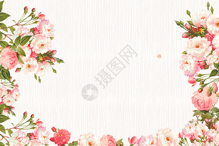 花朵条纹花的海报背景设计图片