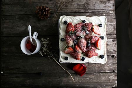 草莓蛋糕圣诞水果蛋糕高清图片