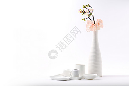 陶瓷花瓶素材白色花瓶器皿静物背景