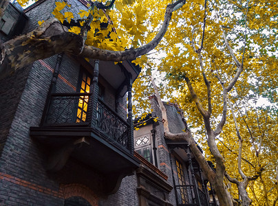 仿古街景上海老建筑背景