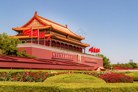 北大标志北京天安门背景
