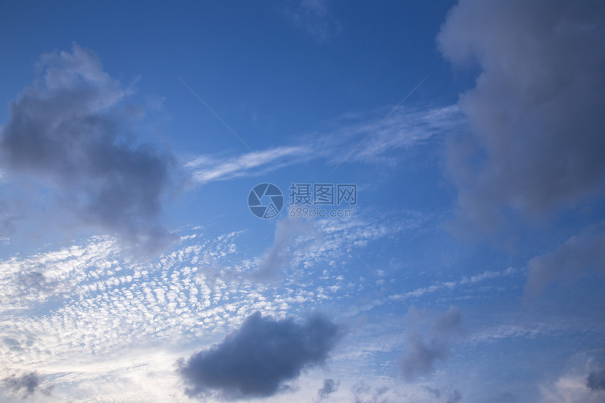 傍晚城市多云天空背景素材图片