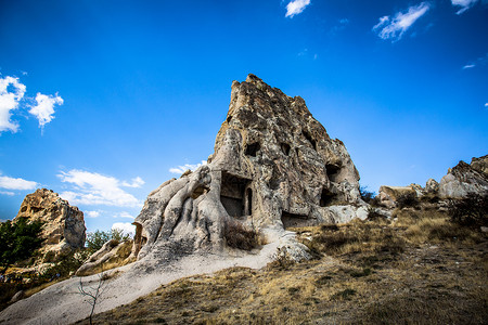 土耳其卡帕多奇亚奇怪的石头背景