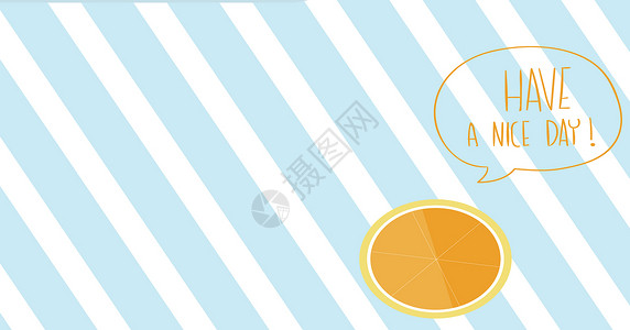蓝色白熊卡通壁纸卡通扁平插画阳光活力橙设计图片